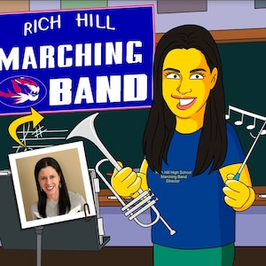 Marching band gifts - Custom Portrait as Cartoon Characters, marching band art
