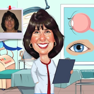 Eye Surgeon Gift - Custom Caricature From Photo, eye surgery gift, eye anatomy