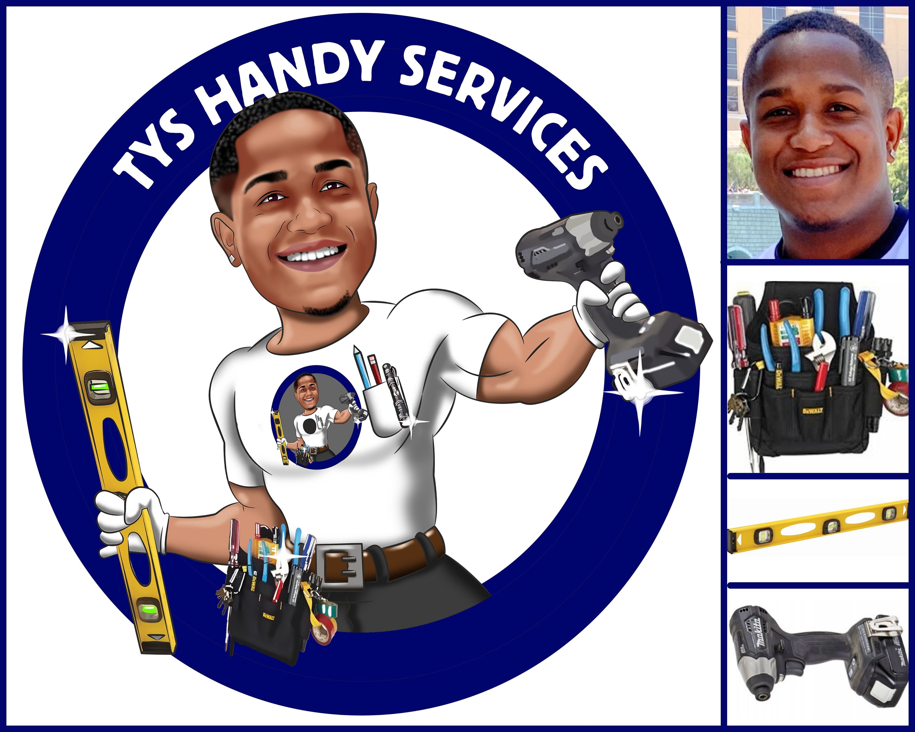 Handyman Logo - custom portrait logo for your business / home repair logo