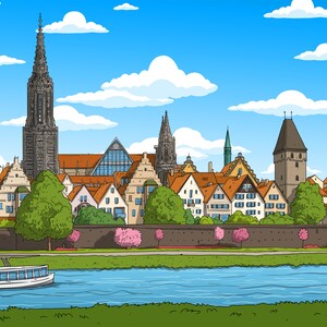 Münster Gift - Custom Yellow Cartoon Portrait from Photo, Munster art