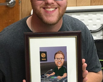Tontechniker Geschenk - Benutzerdefiniertes Karikaturporträt von Ihrem Foto / Tontechniker