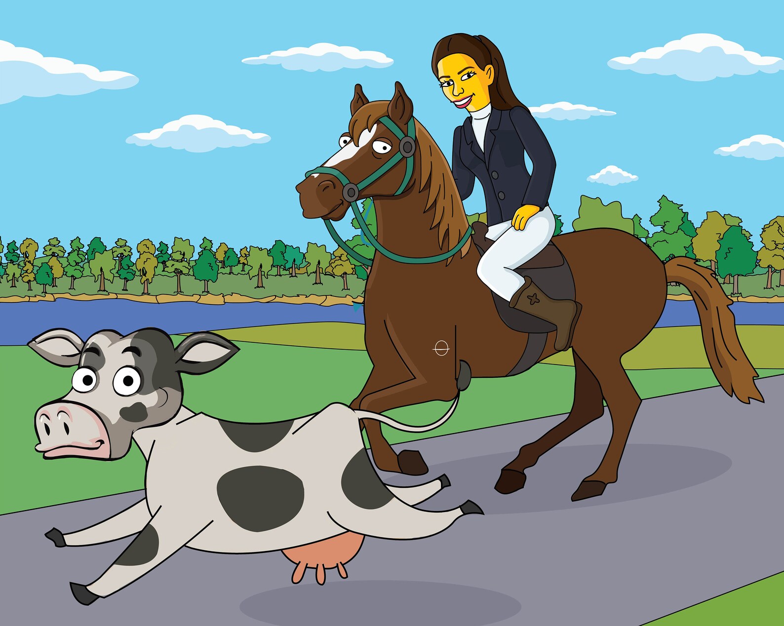 Horseback Riding Gift Custom Cartoon Portrait From Photo / | Etsy