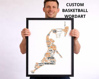 Word Art Basketball Player Gift / basketball coach gift