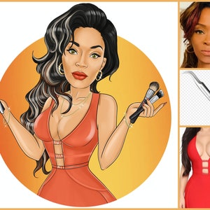 Makeup Artist Logo Design - custom cartoon portrait for your business logo / make up artist logo / makeup logo / makeup artist branding image 3