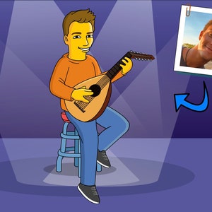 Oud Spieler Geschenk - Portrait als Cartoon Charakter