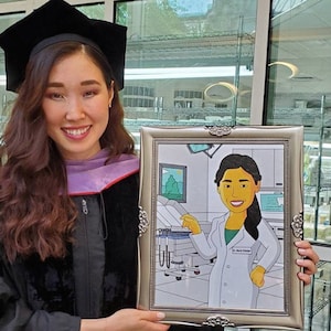 Dental Student Gifts - Custom Portrait as Cartoon Character / Dentist Student Gift / Dental School Dentist Graduation Gift