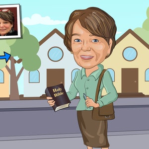 Missionary Gift - Custom Caricature From Photo / sister missionary / missionary mom