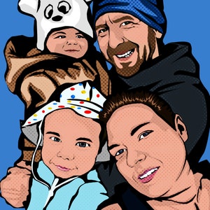 Family Pop Art Portrait from your Photo / Family Andy Warhol Style Portrait / custom pop art portrait