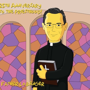 Pastor Gift  - Custom Portrait as Cartoon Character / gift for pastor appreciation / priest gift / pastor gift ideas/ gift for officiant