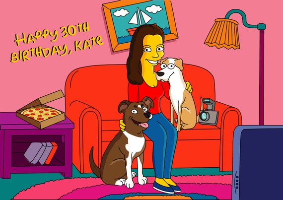 30th birthday for her - Cartoon Style Portrait / 30th birthday gift for her / 30th birthday gift for women / 30th birthday gifts for her