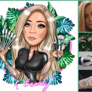 Nail Tech Logo Design - custom cartoon portrait for your business logo / nail technician logo / nail salon logo design