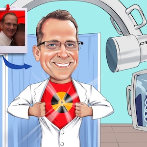 Xray Tech Gift - Custom Caricature From Photo, Rad Tech Gift, x-ray tech
