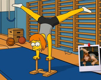 Handstand Gift - Custom Yellow Portrait from Photo, hand balance