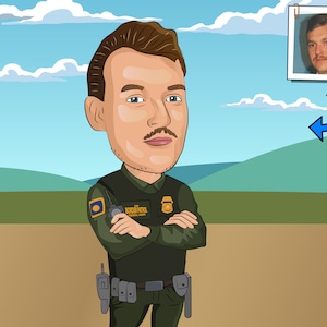Border Patrol Agent Gift - Custom Caricature From Photo / federal agent gift / homeland security