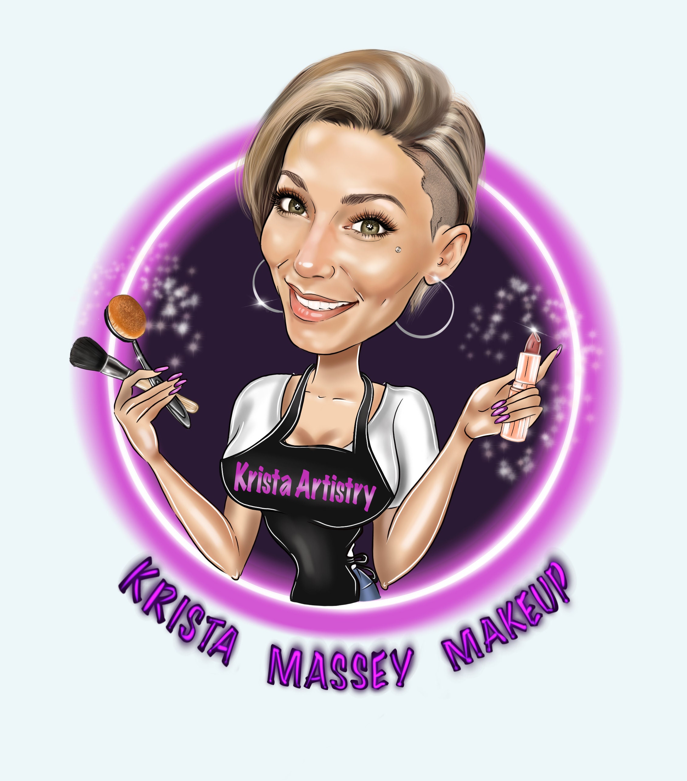 Makeup Artist Logo Design custom cartoon portrait for your | Etsy