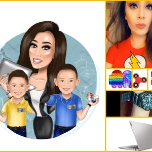 Logotipo de empresa familiar - retrato de dibujos animados personalizado para el logotipo de su empresa / comisión de logotipo