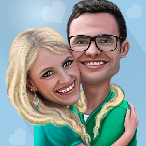 Custom Couple Cartoon Portrait From Your Photo / Couple Etsy