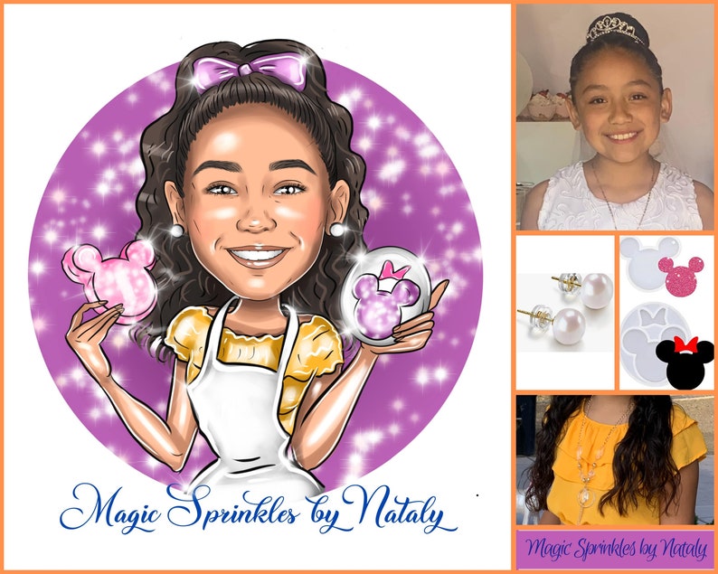 Custom Cartoon Logo: Kids Boutique Business Logo (Digital) Custom Half Body
