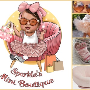 Logotipo de Baby Boutique: logotipo de dibujos animados personalizado para su negocio / logotipo de tienda de bebés