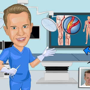 Vascular Surgeon Gift - Custom Caricature From Photo, Vascular Surgery
