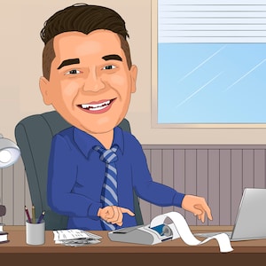 Tax Preparer Gift - Custom Caricature From Photo, Tax Accountant Gift