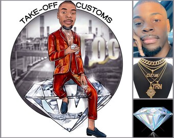 Diamond Logo Design - custom portrait for your business logo / gem logo / gemstone logo