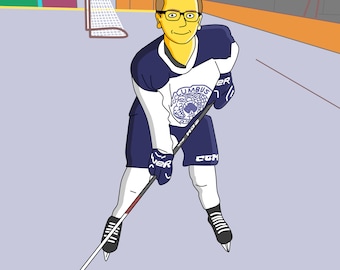 Hockey Player Gift  - Custom Cartoon Portrait from Photo / Hockey Coach Gifts / Ice Hockey Player / ice hockey gifts for boys / hockey dad