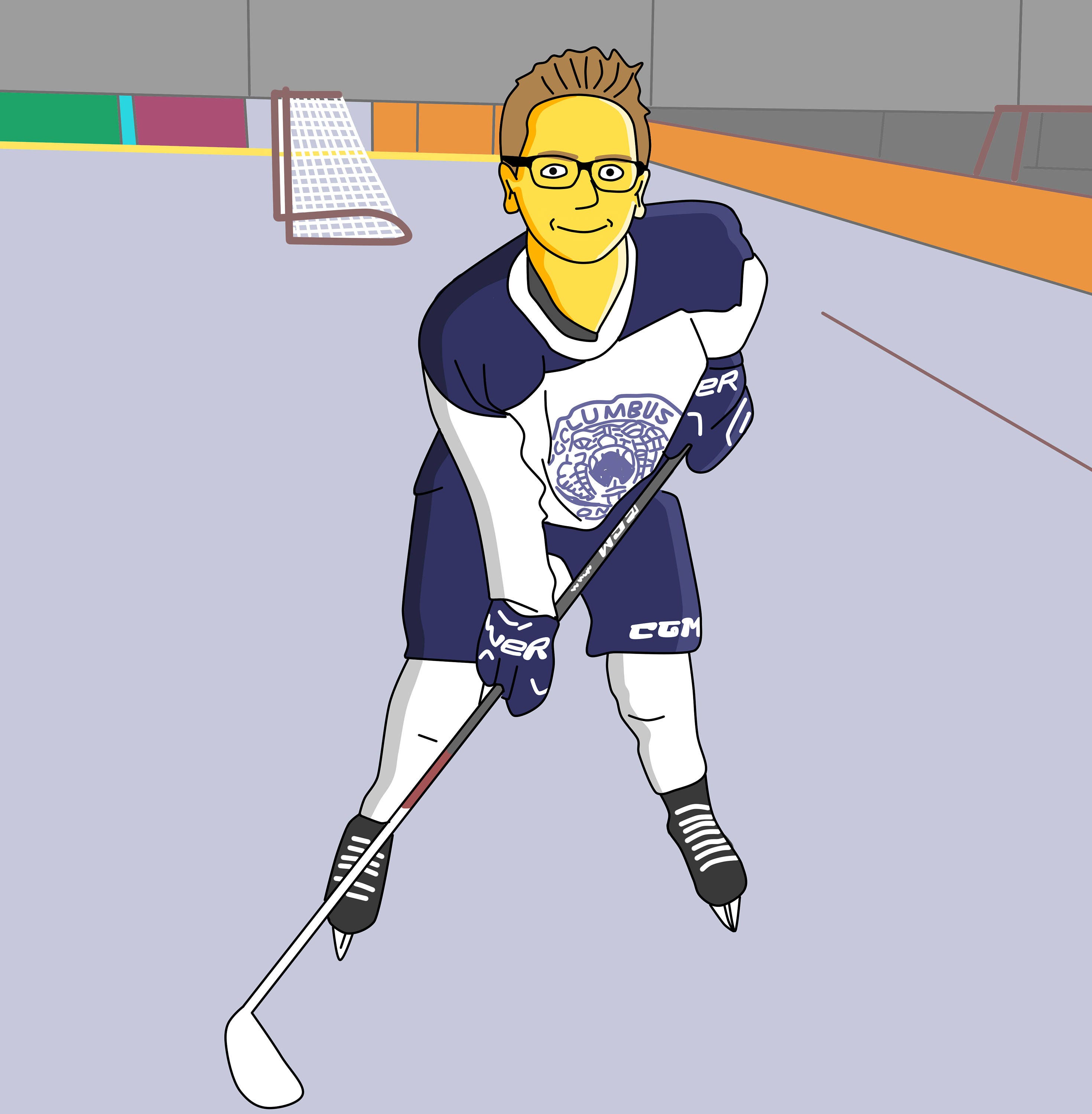 Crazy Hockey Goalie Cartoon (Psyche)