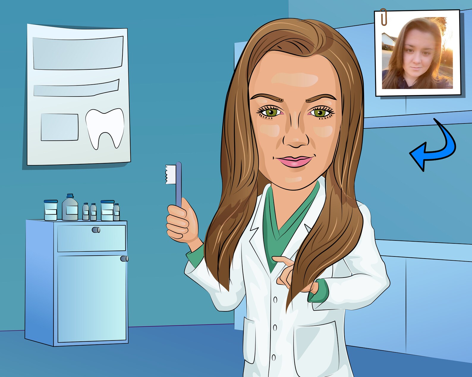 Portachiavi Dentista - Acciaio Inox - Regalo Per Igienisti, Studenti O Appassionati - Diametro 3 Cm - Foto 5