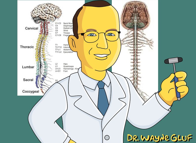 Spine Surgeon Gift Custom Portrait as Cartoon Character / | Etsy