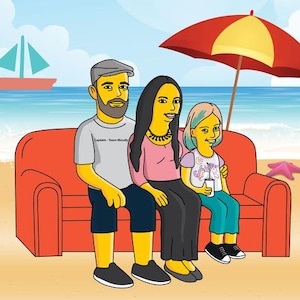 Family Art Bespoke / FAMILY as Cartoon Characters / family portrait / family illustration portrait family cartoon  / blended family gifts