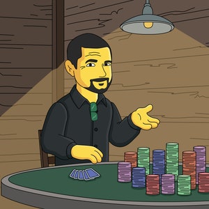 Cadeau kaartspeler: aangepast cartoonportret van foto / Canasta-speler / Texas Hold'em-speler