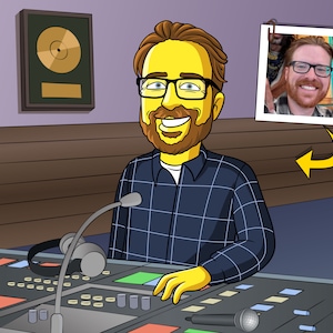 Ljudteknikerpresent - Anpassat porträtt från ditt foto / ljudteknikerpresent / ljudtekniker / musiktekniker