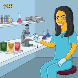 Immunologist Gift - Custom Portrait from Photo as Cartoon Character / immunology gift / immunology art