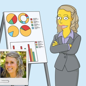 Data Analyst Gift - Custom Portrait from Photo as Yellow Character, data scientist, Data Science