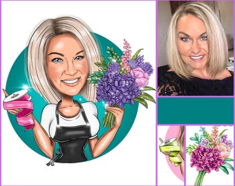 Florist Logo - custom portrait logo for your business