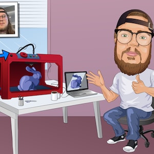 3D Printing Gift - Custom Caricature From Photo, 3D Printer gifts, 3d printing nerd