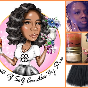 Candle Maker Logo Design - custom cartoon portrait for your business logo / candle logo / candle making logo / soap logo