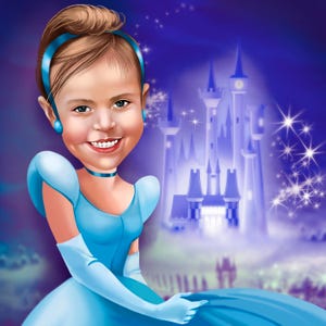 Princess Portrait in Fairytale style / Fairytale Portrait / Mermaid Portrait / Fairytale Gifts / Fairytale Princess image 5