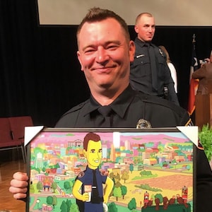 Law Enforcement Gifts Custom Portrait from Photo as Cartoon Character / law enforcement appreciation / police academy graduation gifts image 4