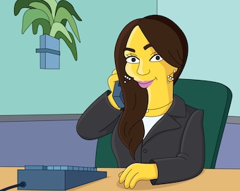 Office Manager Gift - Custom Cartoon Portrait / office assistant gift / administrator gift