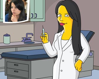 Custom Medical Student Portrait, Yellow Cartoon Style (Digital File)