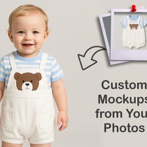 Mockup di abiti per neonati - Modelli fotorealistici che indossano il tuo abito - Servizio di mockup personalizzato, mockup per bambini piccoli, mockup di abiti per neonati, mockup per neonati