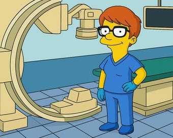 Regalo para técnico de laboratorio de cateterismo: retrato personalizado como personaje amarillo