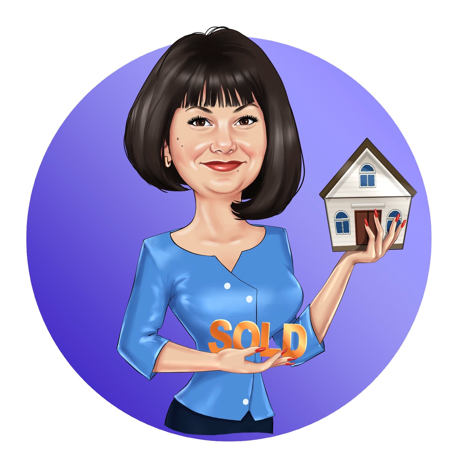 Real Estate Agent Logo Design Custom Portrait Logo for Your Etsy