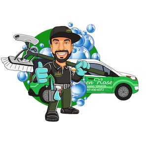 Car Wash Logo - custom cartoon logo for your business, auto detailing logo