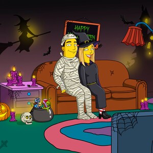 Halloween Portrait as Yellow Cartoon Characters