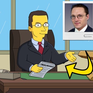 Insurance Agent Gift - Custom Portrait from Photo as Yellow Character