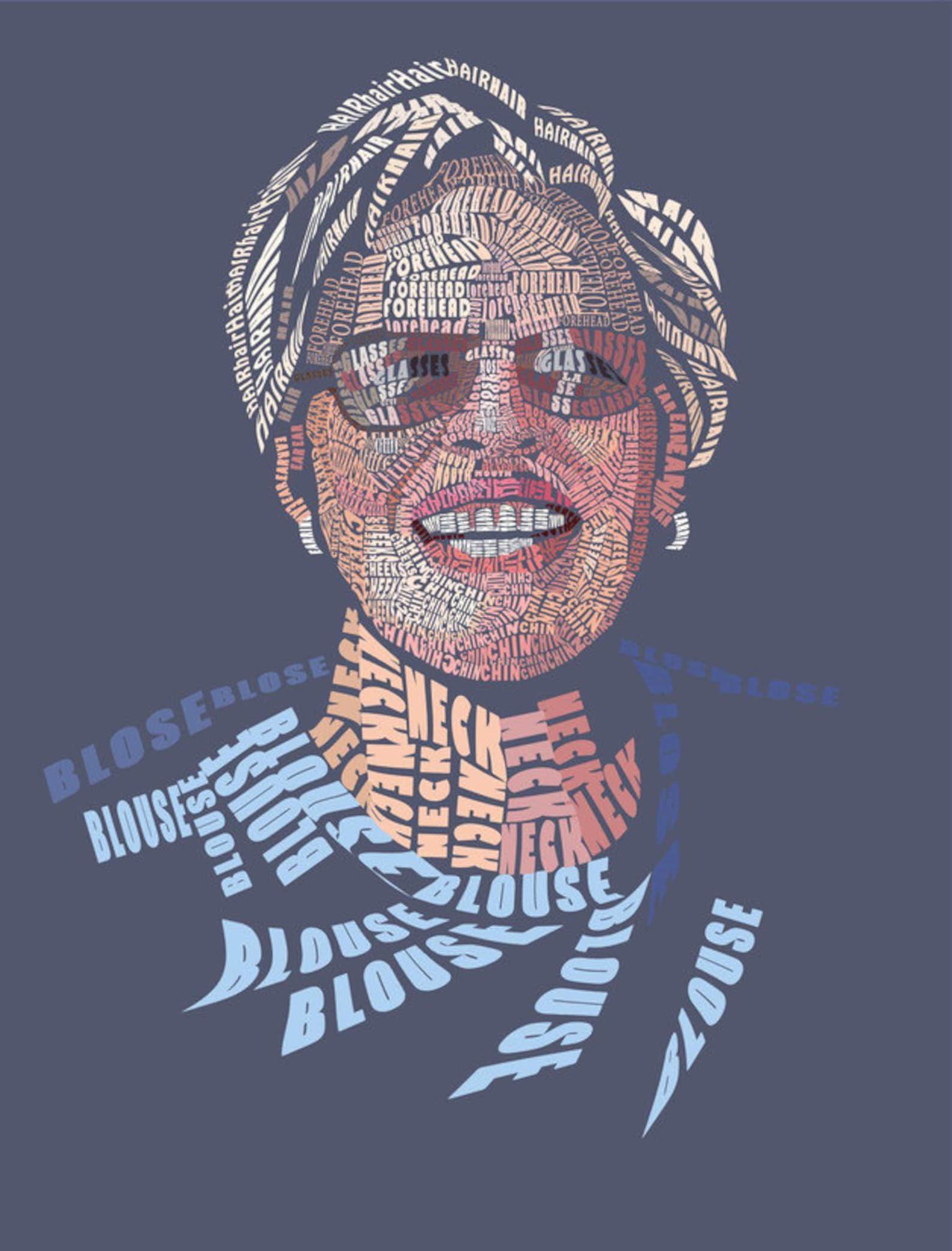 Text Art Portrait from your Photo custom word portrait Etsy