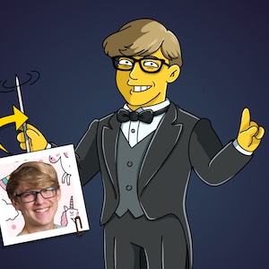 Conductor Gift - Custom Portrait from Photo as Yellow Cartoon Character / music conductor / symphony conductor